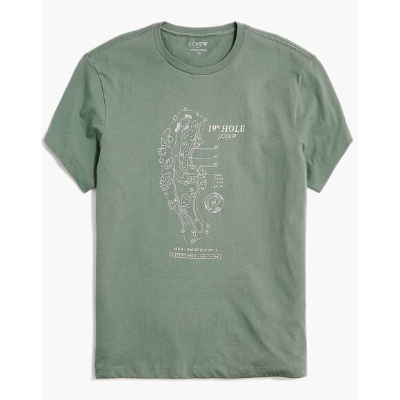 J. Crew - 100% Cotton Golf Graphic Tee in Green - Picture 2 of 8